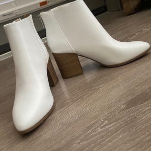 Brand new white booties